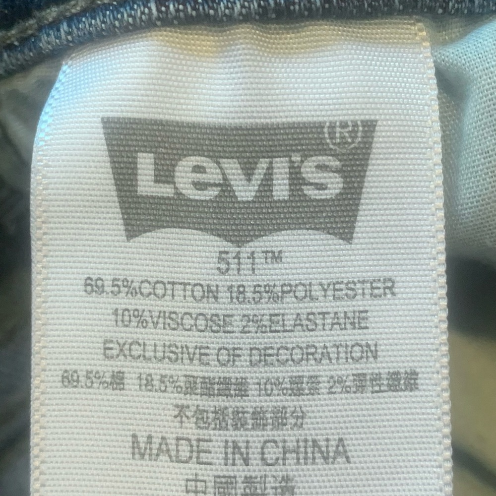 LEVI’S 511 Boys Slim Stretch Straight Leg Jeans Denim Size 10 - Picture 15 of 15